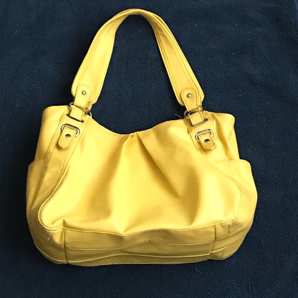 Apt. 9 Handbags - Apt. 9 Brooklyn Pleated Yellow Shopper Bag